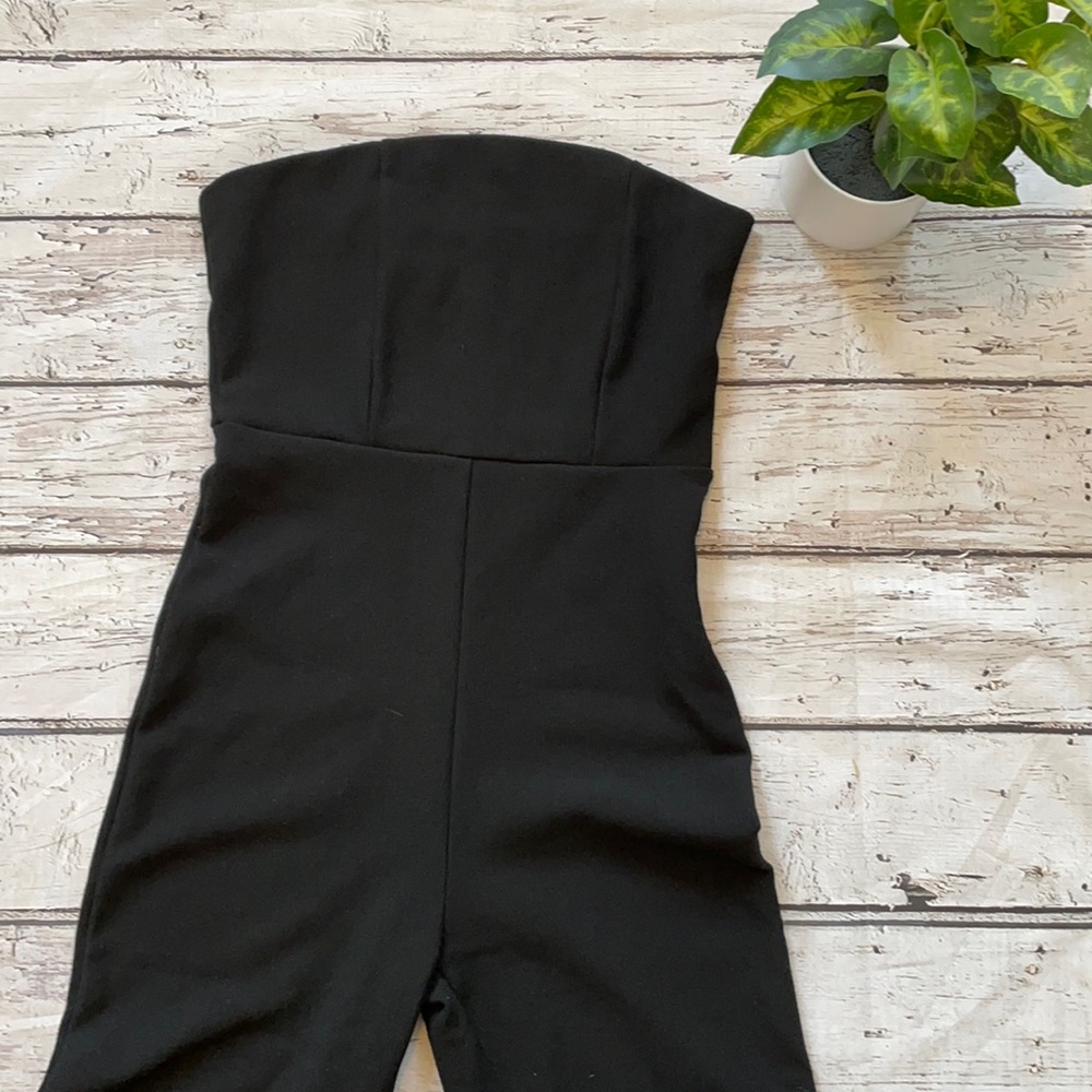 Urban Outfitters Sena Ribbed Strapless Jumpsuit